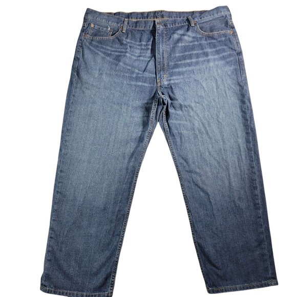 Levis 550 Jeans Mens 48x29 Relaxed Fit Straight Dark Wash Denim - Picture 1 of 6